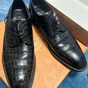 Black Crocodile Pattern Men's Oxfords